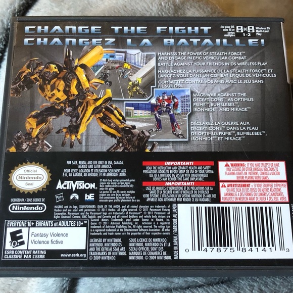 Transformers Dark of the Moon Autobots - Nintendo DS 2011 - CIB Complete Tested - Picture 2 of 4